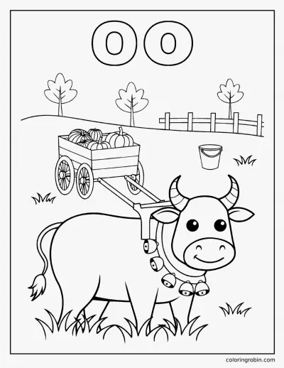 O Is for Ox coloring page
