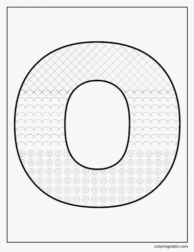 Patterned Letter O coloring page