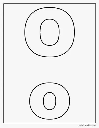 Uppercase and Lowercase O coloring page