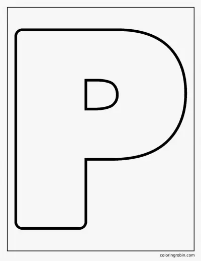 Bubble Letter P coloring page