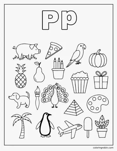 P Doodle Page coloring page