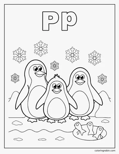 P Is for Penguin coloring page