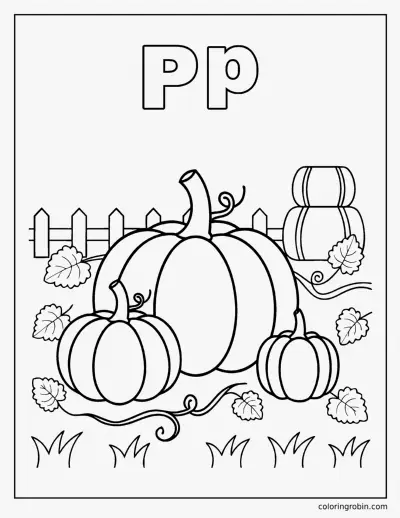 P Is for Pumpkin coloring page