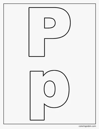 Uppercase and Lowercase P coloring page