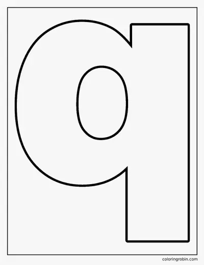 Big Lowercase Q coloring page