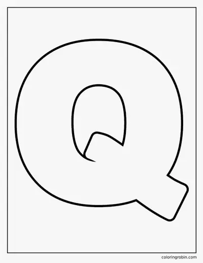 Bubble Letter Q coloring page