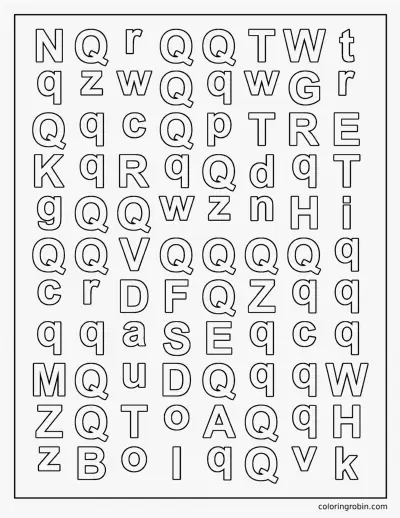 Find the Letter Q coloring page