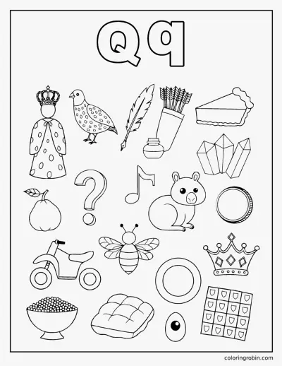 Q Doodle Page coloring page