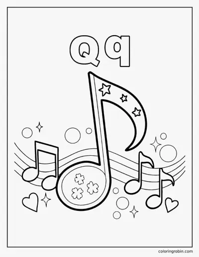 Q Is for Quaver coloring page