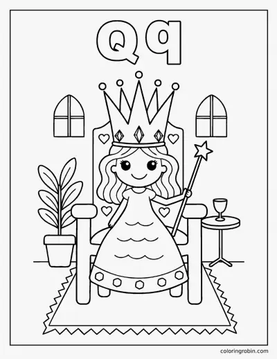 Q Is for Queen coloring page
