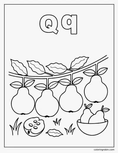 Q Is for Quince coloring page