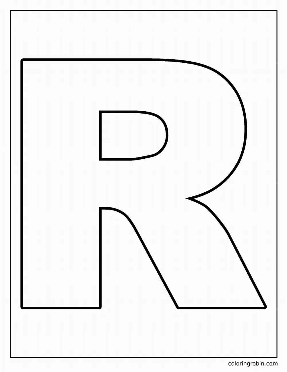 Big Uppercase R coloring page