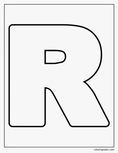 Bubble Letter R coloring page