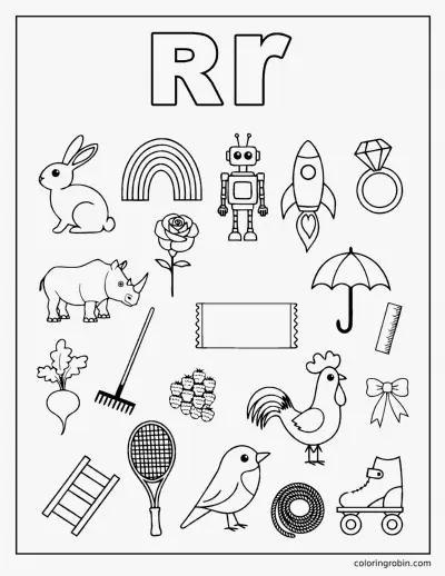 R Doodle Page coloring page