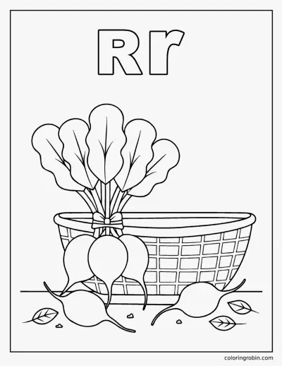 R Is for Radish coloring page