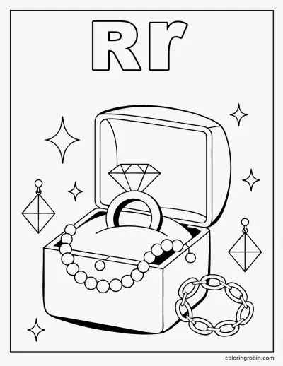 R Is for Ring coloring page