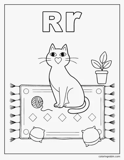 R Is for Rug coloring page