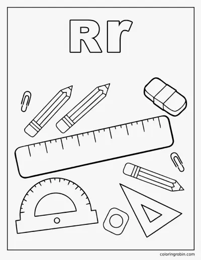 R Is for Ruler coloring page