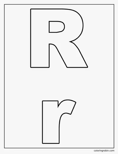 Uppercase and Lowercase R coloring page