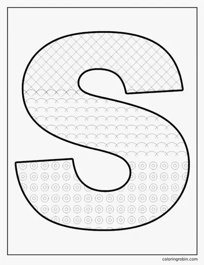 Patterned Letter S coloring page