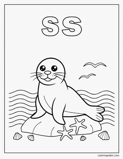 S Is for Seal coloring page