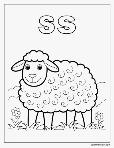 S Is for Sheep coloring page