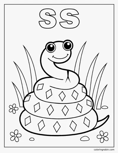 S Is for Snake coloring page