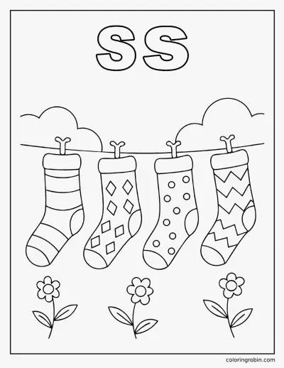 S Is for Sock coloring page