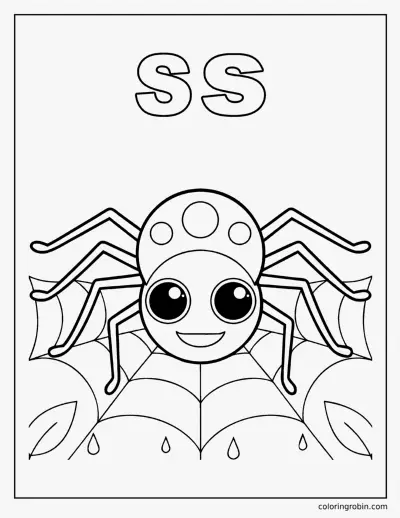 S Is for Spider coloring page
