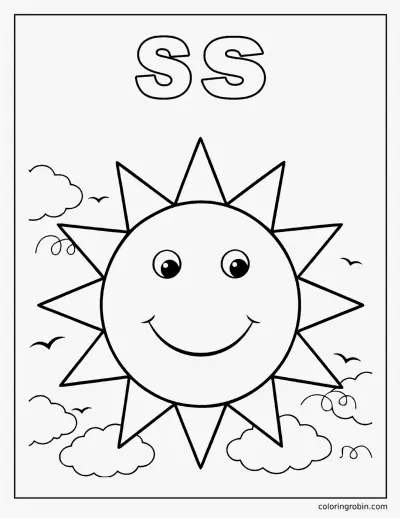 S Is for Sun coloring page