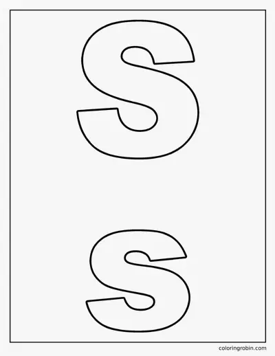 Uppercase and Lowercase S coloring page