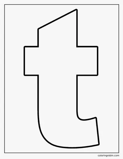 Big Lowercase T coloring page