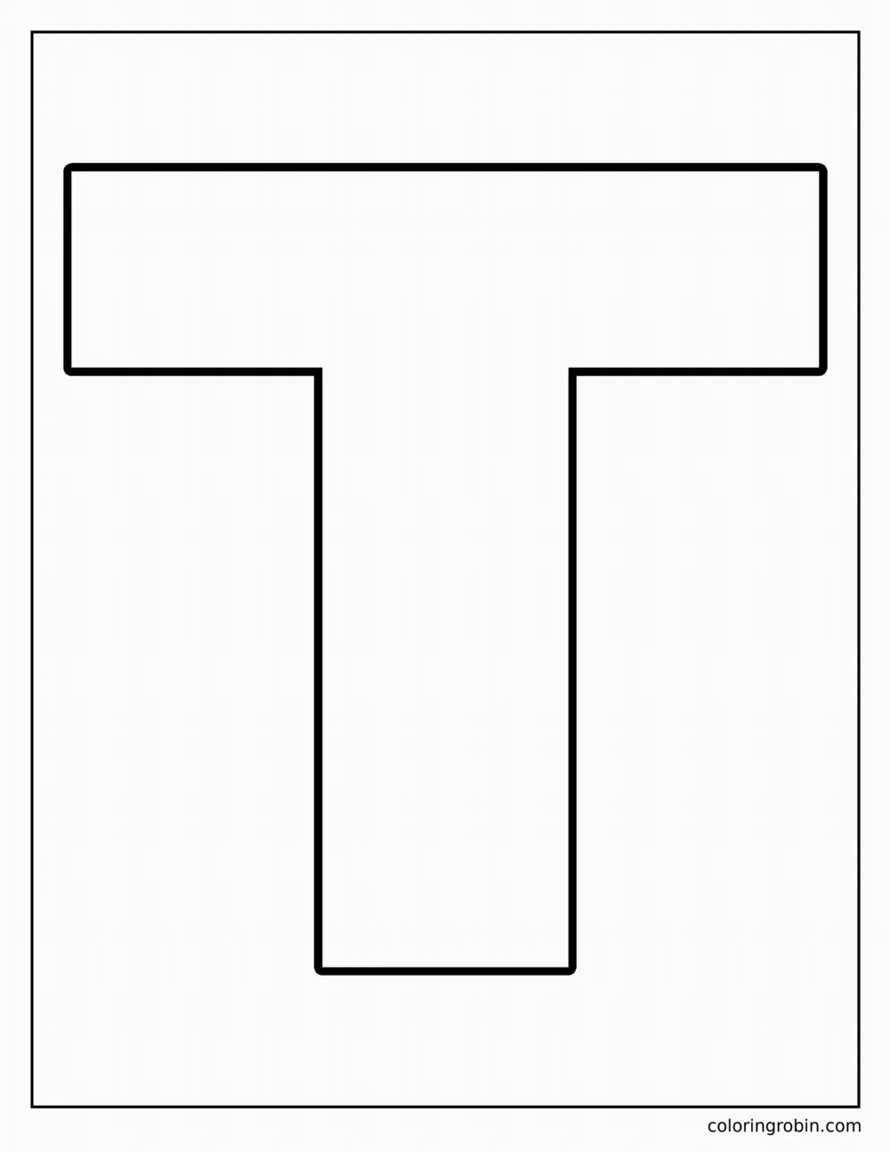 Big Uppercase T coloring page