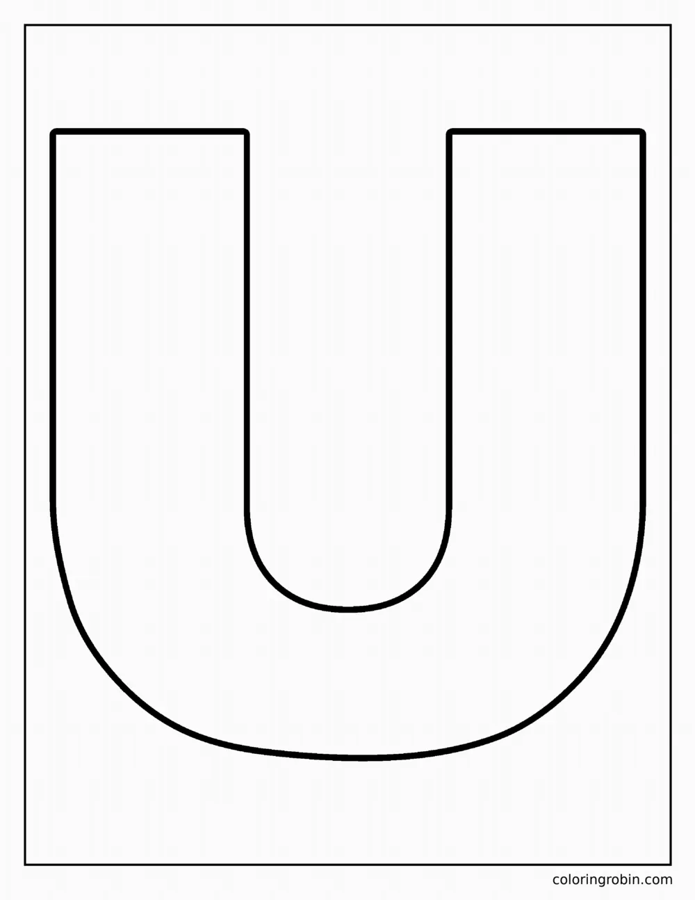 Big Uppercase U coloring page