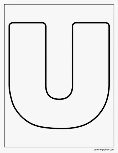 Bubble Letter U coloring page