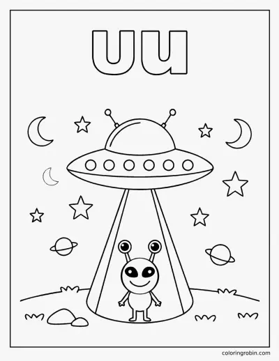 U Is for Ufo coloring page