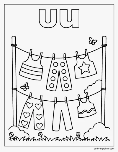 U Is for Underwear coloring page