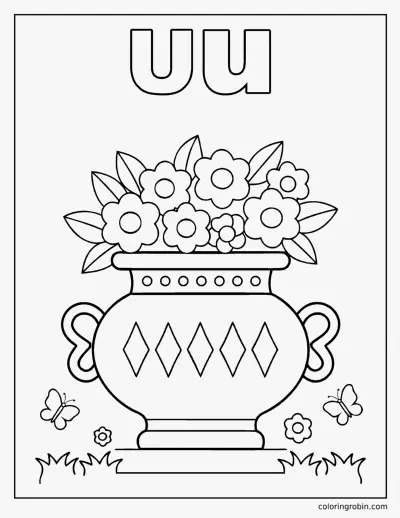 U Is for Urn coloring page