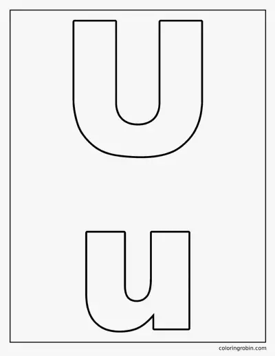 Uppercase and Lowercase U coloring page