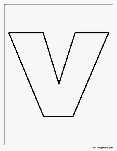 Big Lowercase V coloring page