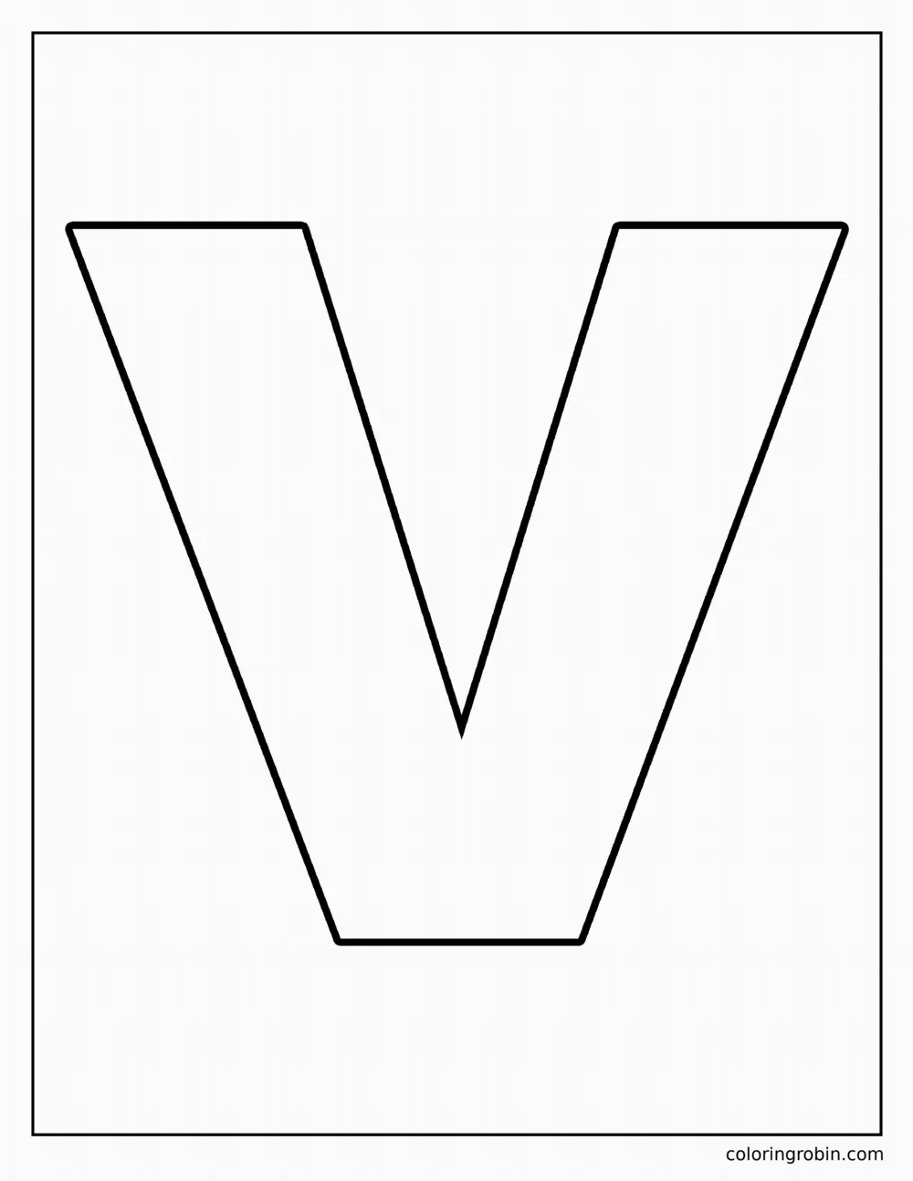 Big Uppercase V coloring page