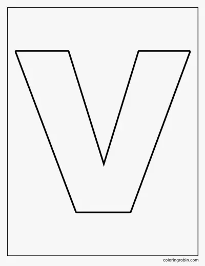 Big Uppercase V coloring page