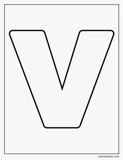 Bubble Letter V coloring page