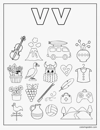 V Doodle Page coloring page