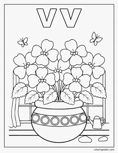 V Is for Violet coloring page