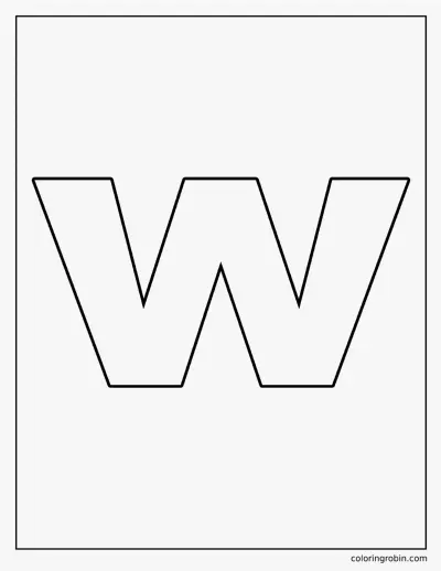 Big Lowercase W coloring page