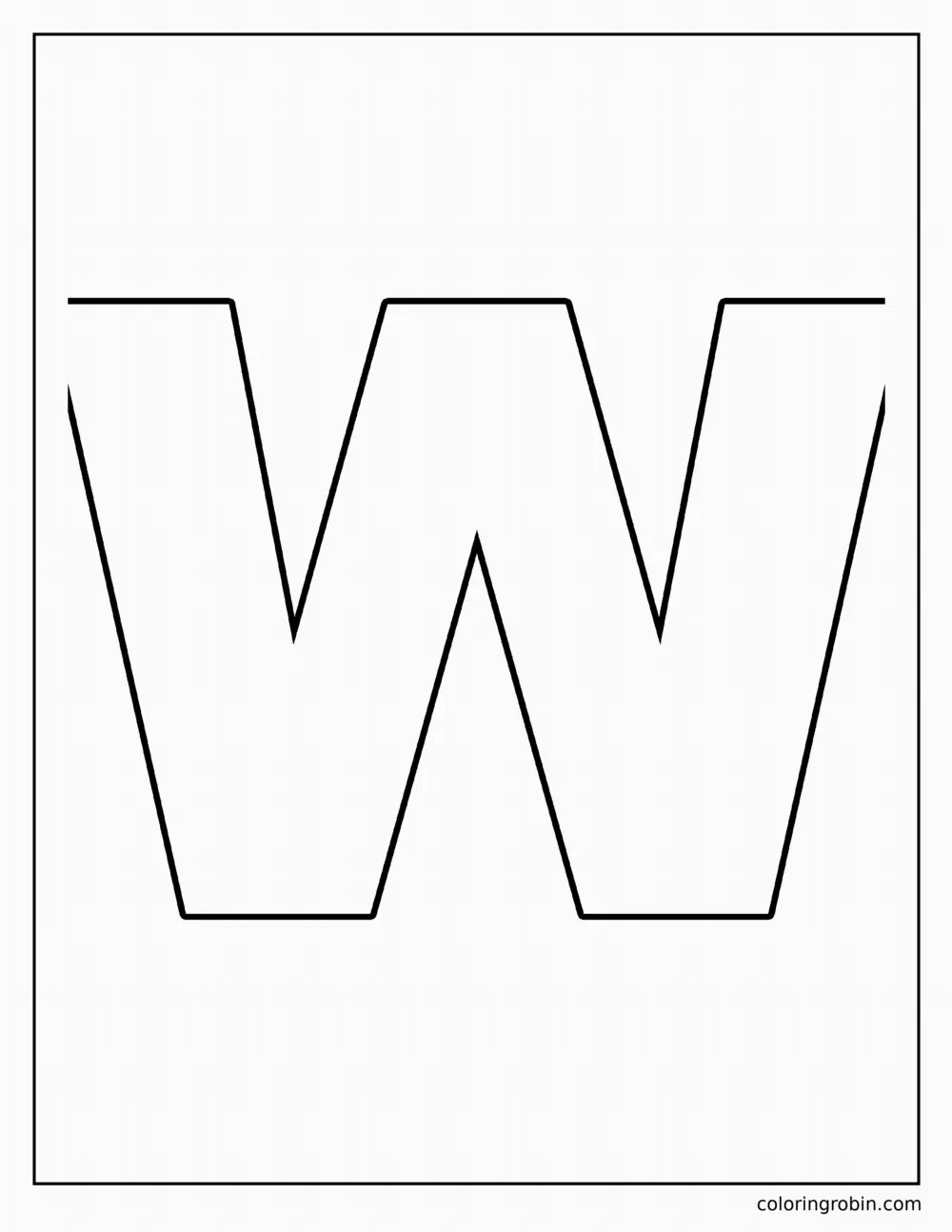 Big Uppercase W coloring page
