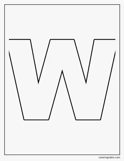 Big Uppercase W coloring page