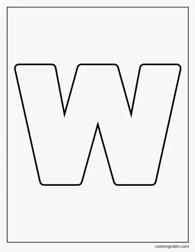 Bubble Letter W coloring page