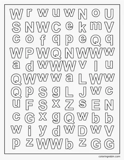Find the Letter W coloring page